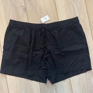 J. Crew Women’s Black Drawstring Linen Lounge Shorts